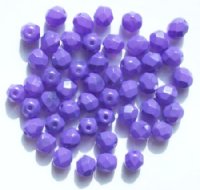 50 6mm Faceted Candy Coated Purple Beads